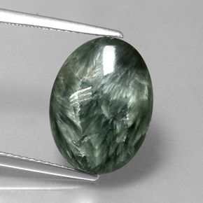 6,11 ctw natürlicher grüner Seraphinit, Oval Schliff, Lichtundurchlässig