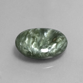 6,11 ctw natürlicher grüner Seraphinit, Oval Schliff, Lichtundurchlässig