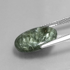 6,11 ctw natürlicher grüner Seraphinit, Oval Schliff, Lichtundurchlässig
