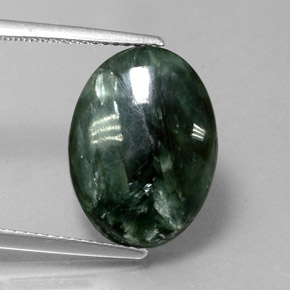 8,76 ctw natürlicher grüner Seraphinit, Oval Schliff, Lichtundurchlässig