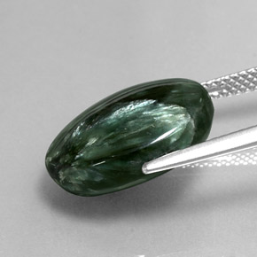 8,76 ctw natürlicher grüner Seraphinit, Oval Schliff, Lichtundurchlässig