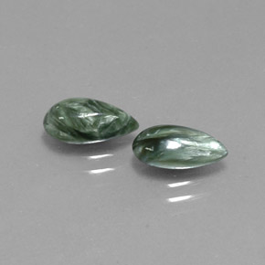  ct natürliche grüner Seraphinit-Edelsteine, Birnenform, Lichtundurchlässig