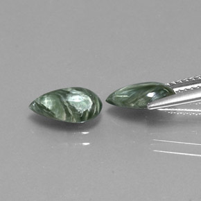  ct natürliche grüner Seraphinit-Edelsteine, Birnenform, Lichtundurchlässig