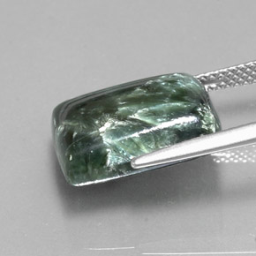 9,56 ctw natürlicher grüner Seraphinit, Baguette, Lichtundurchlässig