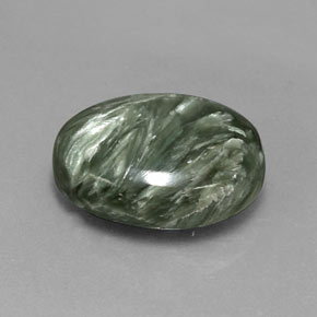 8,08 ctw natürlicher grüner Seraphinit, Oval Schliff, Lichtundurchlässig