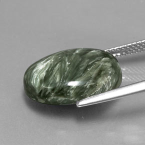 8,08 ctw natürlicher grüner Seraphinit, Oval Schliff, Lichtundurchlässig