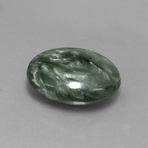 6,39 ctw natürlicher grüner Seraphinit, Oval Schliff, Lichtundurchlässig