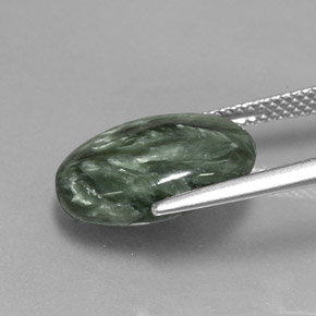 6,39 ctw natürlicher grüner Seraphinit, Oval Schliff, Lichtundurchlässig