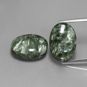  ct natürliche grüner Seraphinit-Edelsteine, Oval Schliff, Lichtundurchlässig