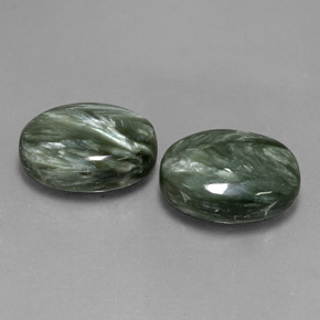 13,00 ct natürliche grüner Seraphinit-Edelsteine, Oval Schliff, Lichtundurchlässig