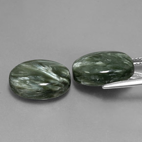 13,00 ct natürliche grüner Seraphinit-Edelsteine, Oval Schliff, Lichtundurchlässig
