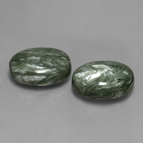 11,70 ct natürliche grüner Seraphinit-Edelsteine, Oval Schliff, Lichtundurchlässig