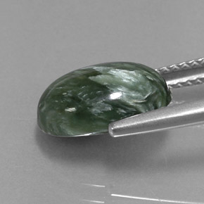 3,12 ctw natürlicher grüner Seraphinit, Oval Schliff, Lichtundurchlässig
