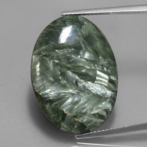 20,23 ctw natürlicher grüner Seraphinit, Oval Schliff, Lichtundurchlässig