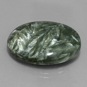 20,23 ctw natürlicher grüner Seraphinit, Oval Schliff, Lichtundurchlässig