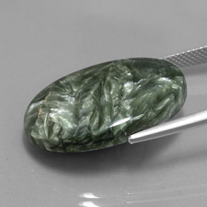 20,23 ctw natürlicher grüner Seraphinit, Oval Schliff, Lichtundurchlässig