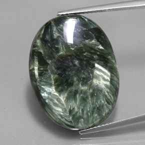 21,95 ctw natürlicher grüner Seraphinit, Oval Schliff, Lichtundurchlässig
