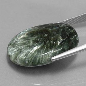 21,95 ctw natürlicher grüner Seraphinit, Oval Schliff, Lichtundurchlässig