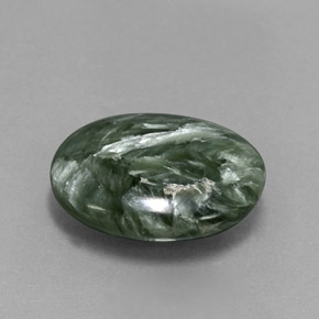 6,39 ctw natürlicher grüner Seraphinit, Oval Schliff, Lichtundurchlässig