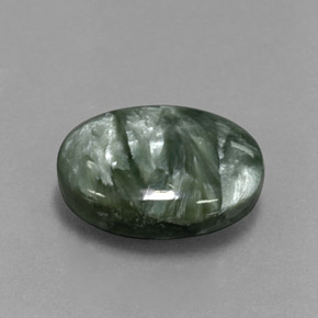 5,38 ctw natürlicher grüner Seraphinit, Oval Schliff, Lichtundurchlässig