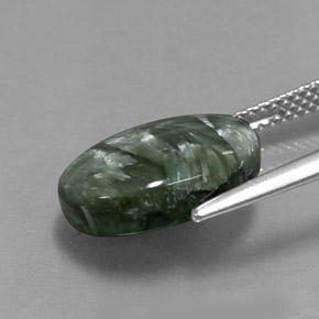 5,38 ctw natürlicher grüner Seraphinit, Oval Schliff, Lichtundurchlässig