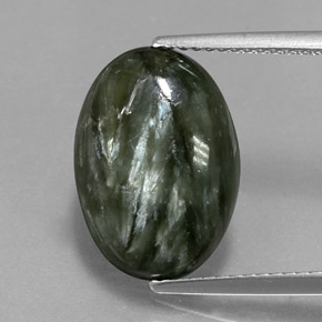 5,60 ctw natürlicher grüner Seraphinit, Oval Schliff, Lichtundurchlässig