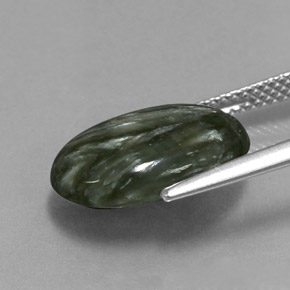 5,60 ctw natürlicher grüner Seraphinit, Oval Schliff, Lichtundurchlässig