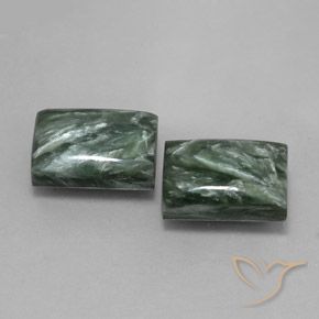 15.52 ct natürliche Mittelgrün Seraphinite-Edelsteine, Baguette, Lichtundurchlässig