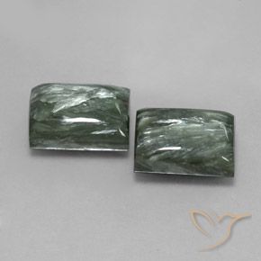 15.99 ct natürliche Mittelgrün Seraphinite-Edelsteine, Baguette, Lichtundurchlässig