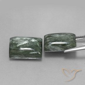 15.99 ct natürliche Mittelgrün Seraphinite-Edelsteine, Baguette, Lichtundurchlässig