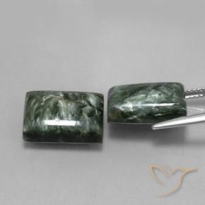 15.80 ct natürliche Grün Seraphinite-Edelsteine, Baguette, Lichtundurchlässig