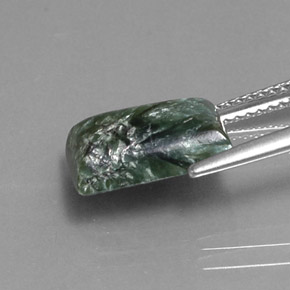 3,68 ctw natürlicher grüner Seraphinit, Baguette, Lichtundurchlässig