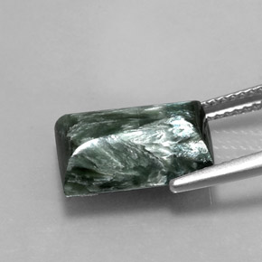 5,60 ctw natürlicher grüner Seraphinit, Baguette, Lichtundurchlässig