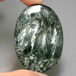 9,17 ctw natürlicher Grün Seraphinite, Oval Schliff, Lichtundurchlässig