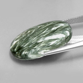 9,17 ctw natürlicher Grün Seraphinite, Oval Schliff, Lichtundurchlässig