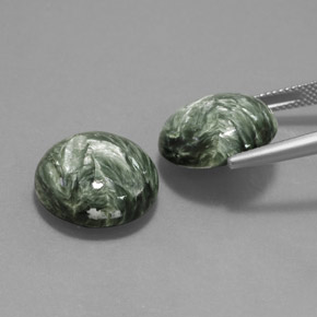 20,65 ct natürliche grüner Seraphinit-Edelsteine, Rundschliff, Lichtundurchlässig