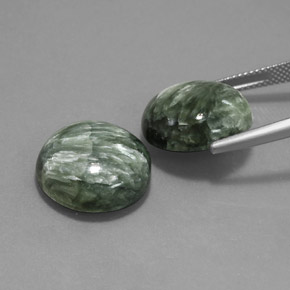  ct natürliche grüner Seraphinit-Edelsteine, Rundschliff, Lichtundurchlässig