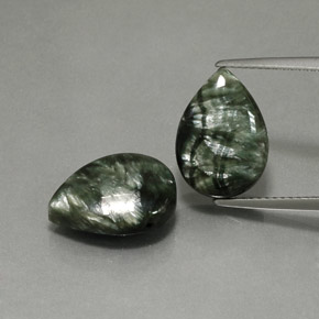  ct natürliche grüner Seraphinit-Edelsteine, Birnenform, Lichtundurchlässig