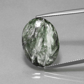 9,28 ctw natürlicher grüner Seraphinit, Oval Schliff, Lichtundurchlässig