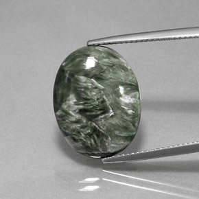 8,99 ctw natürlicher grüner Seraphinit, Oval Schliff, Lichtundurchlässig
