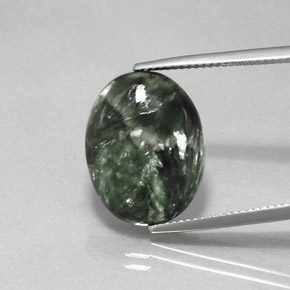 9,52 ctw natürlicher grüner Seraphinit, Oval Schliff, Lichtundurchlässig