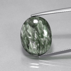 11,95 ctw natürlicher grüner Seraphinit, Oval Schliff, Lichtundurchlässig