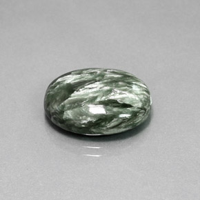 11,95 ctw natürlicher grüner Seraphinit, Oval Schliff, Lichtundurchlässig