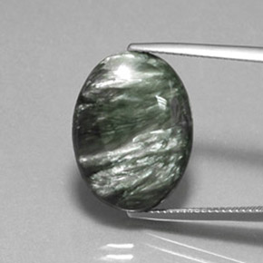 11,21 ctw natürlicher grüner Seraphinit, Oval Schliff, Lichtundurchlässig