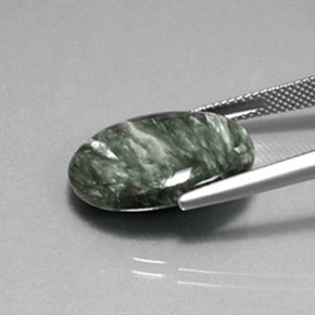 11,21 ctw natürlicher grüner Seraphinit, Oval Schliff, Lichtundurchlässig