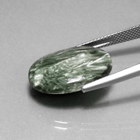 10,82 ctw natürlicher grüner Seraphinit, Oval Schliff, Lichtundurchlässig