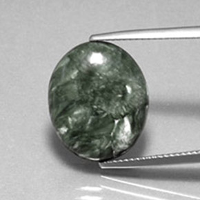 8,60 ctw natürlicher grüner Seraphinit, Oval Schliff, Lichtundurchlässig