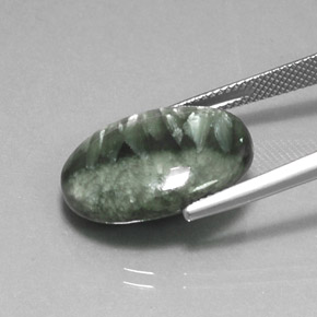 12,26 ctw natürlicher grüner Seraphinit, Oval Schliff, Lichtundurchlässig