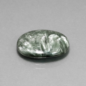 8,72 ctw natürlicher grüner Seraphinit, Oval Schliff, Lichtundurchlässig