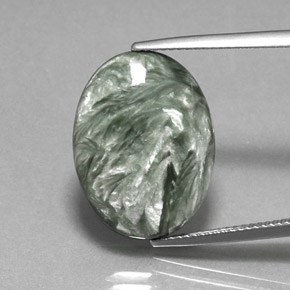10,67 ctw natürlicher grüner Seraphinit, Oval Schliff, Lichtundurchlässig